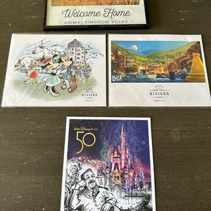 Disney memorabilia 8 1/2 x 11, 4 total, various resorts